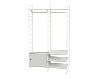 HALLWAY S - Sectional powder coated steel wardrobe with shoe rack by String Furniture - view 3